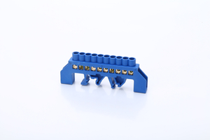 蓝色10位置螺钉端子块连接器带电气分配线螺钉黄铜端子端子 