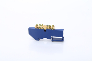 蓝色螺丝黄铜连接器DIN导轨铜终端块和中性块6p分配盒终端条