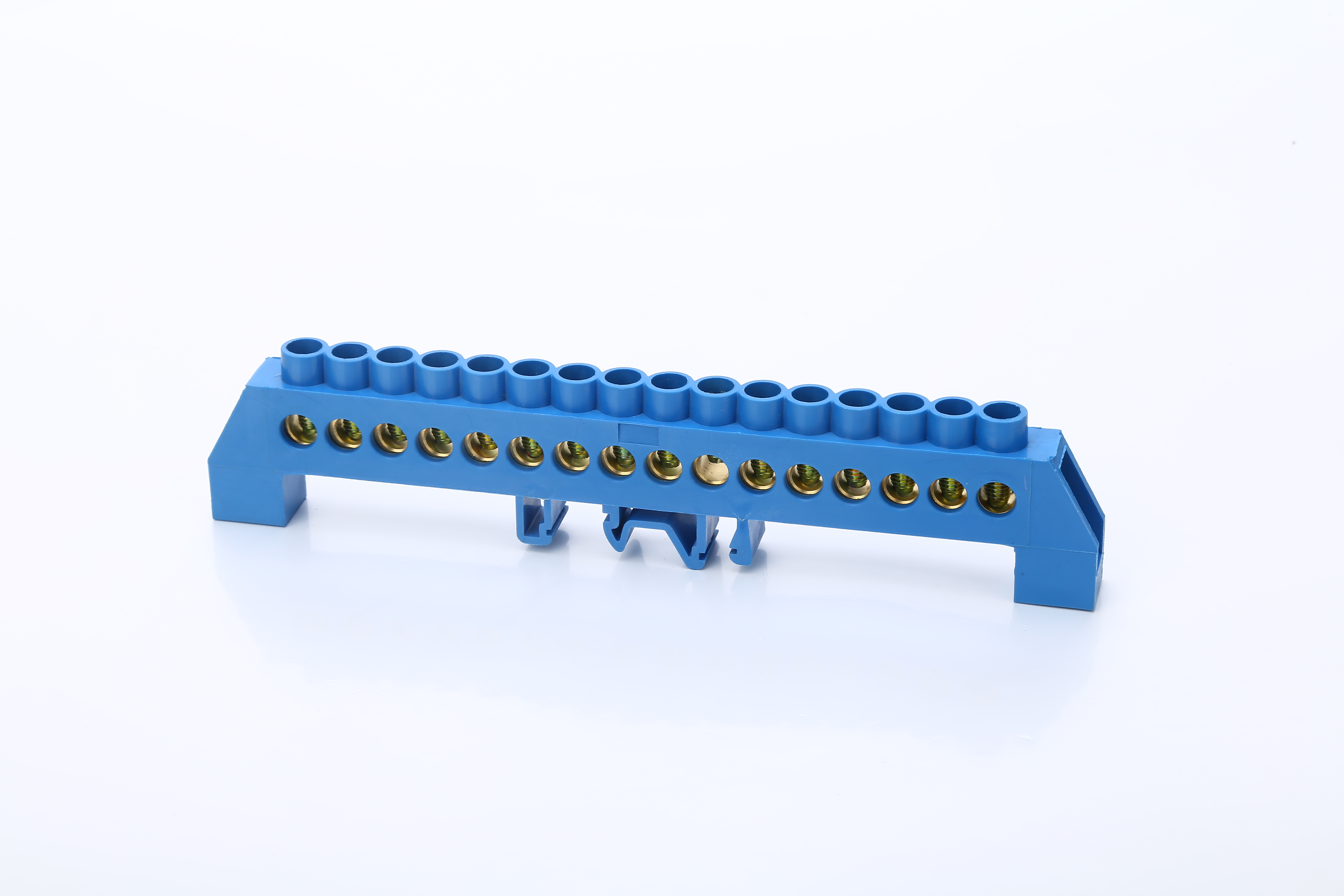 16P铜桥式导轨端子蓝色零线螺丝排连接电气接线端子连接条