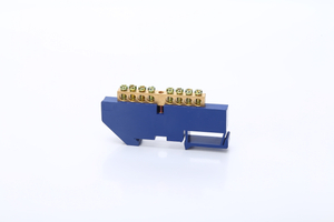 蓝色螺丝黄铜连接器 Din 导轨铜接线端子接地和中性块 8P 配电箱接线板